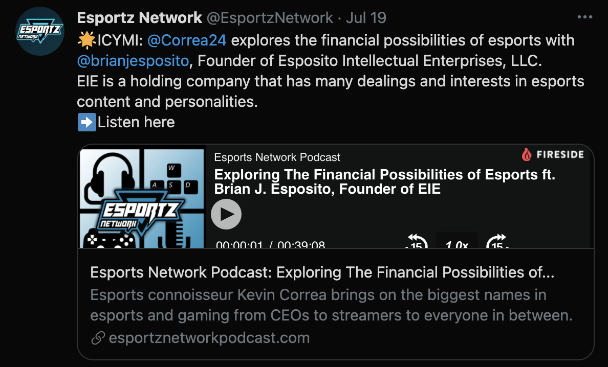 Exploring The Financial Possibilities of Esports Kevin Correa Esports - Brian J. Esposito
